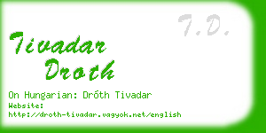 tivadar droth business card